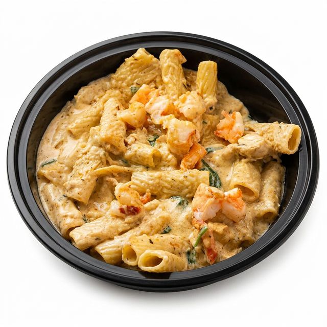 Creamy Shrimp or Chicken Rigatoni.